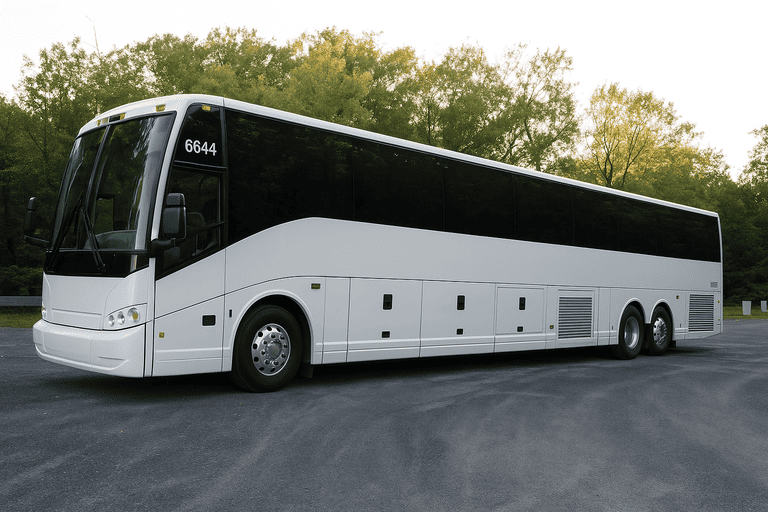 exterior of Charter Bus Rental Chico coach bus
