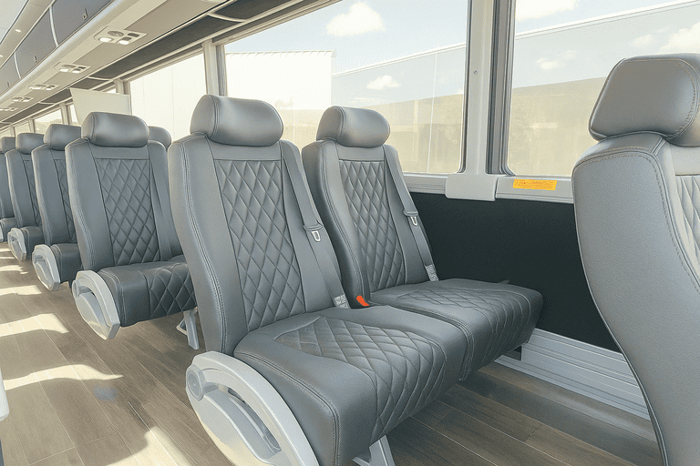 interior of Charter Bus Rental Chico charter bus